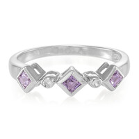 Unheated Ceylon Purple Sapphire Silver Ring