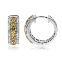 14K SI2 Orange Diamond Gold Earrings (CIRARI)
