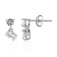White Topaz Silver Earrings