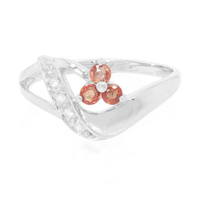 Sunset Ruby Silver Ring