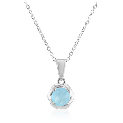 Blue Pastel Quartz Silver Necklace