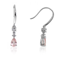 Rose Quartz Silver Earrings