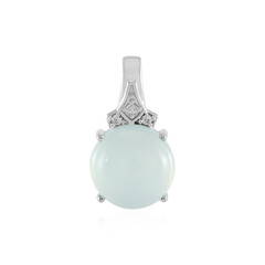 Aqua Chalcedony Silver Pendant