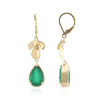Green Agate Silver Earrings