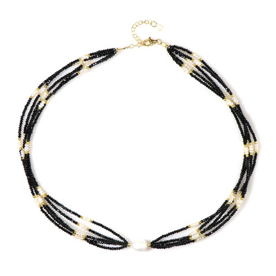 White Freshwater Pearl Silver Necklace (Riya)