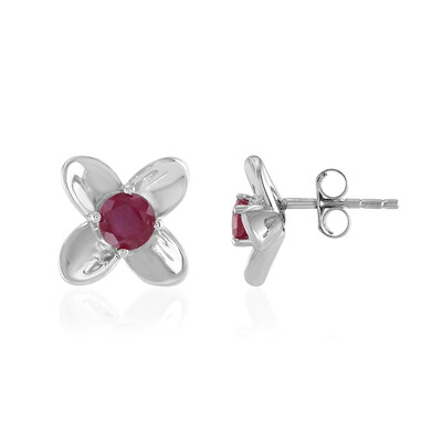 Madagascar Ruby Silver Earrings