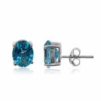 Paraiba Topaz Silver Earrings