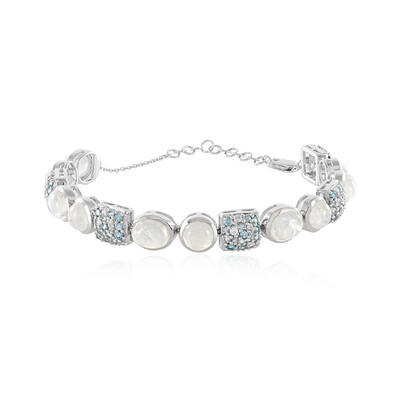 Rainbow Moonstone Silver Bracelet (KM by Juwelo)