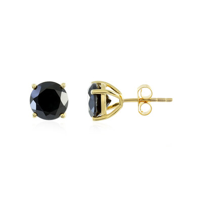 Black Spinel Silver Earrings