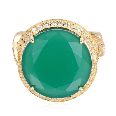 Green Agate Silver Ring