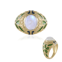 Rainbow Moonstone Silver Ring (Adela Silber)