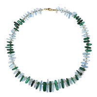 Golden Hematite Silver Necklace (Riya)