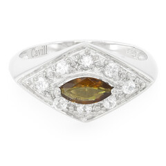 Cuprian Tourmaline Silver Ring