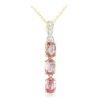 18K Unheated Padparadscha Sapphire Gold Necklace (AMAYANI)