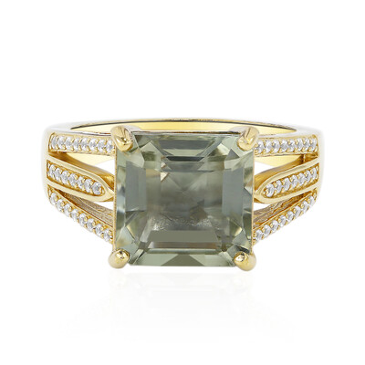 Green Amethyst Silver Ring