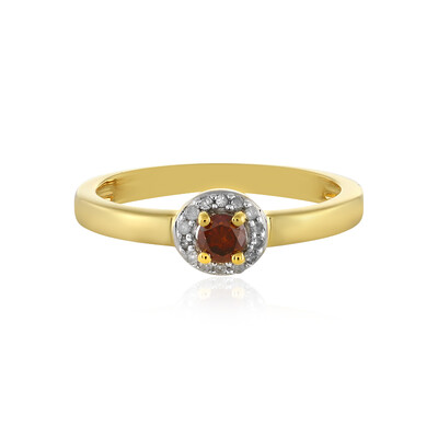 I4 Red Diamond Silver Ring