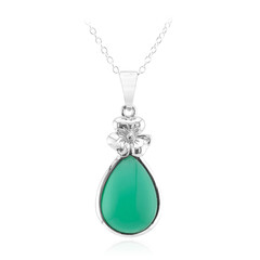Green Agate Silver Necklace