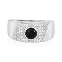 Black Spinel Silver Ring