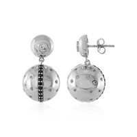 Black Spinel Silver Earrings