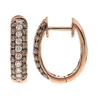 10K SI2 Brown Diamond Gold Earrings