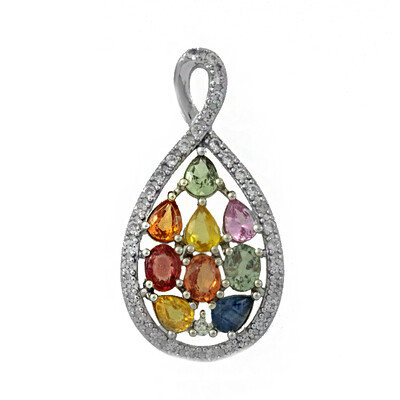 Fancy Sapphire Silver Pendant