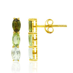 Green Tourmaline Silver Earrings