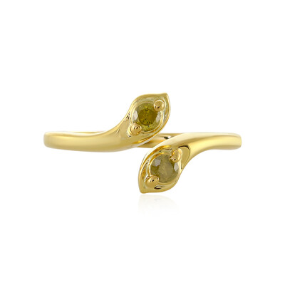 I3 Yellow Diamond Silver Ring