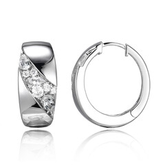 White Topaz Silver Earrings (Adela Silber)