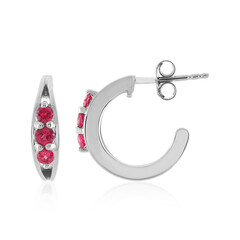 Pink Spinel Silver Earrings