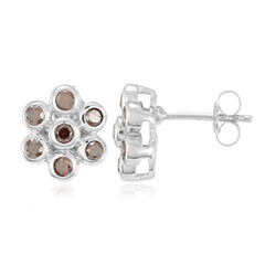 Fancy Diamond Silver Earrings