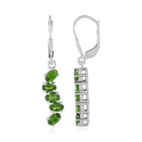 Russian Diopside Silver Earrings