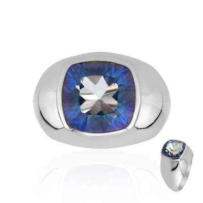 Mystic Blue Quartz Silver Ring
