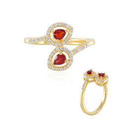 Sunset Sapphire Silver Ring