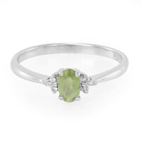 Green Sapphire Silver Ring