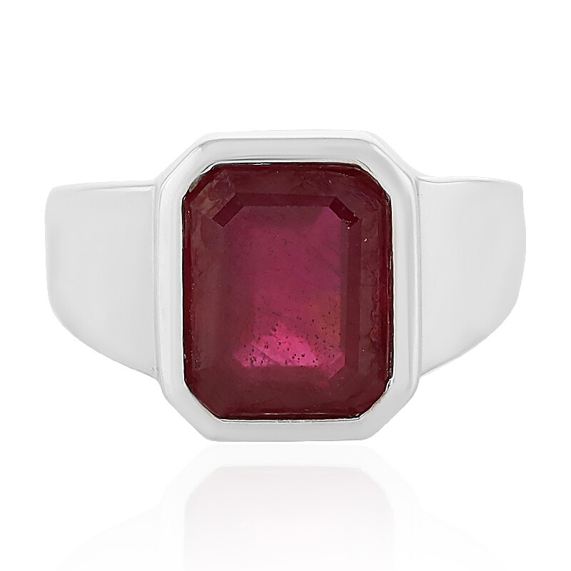 Madagascar Ruby 4.34ct Sterling Silver Ring Octagon Cut