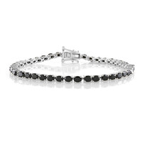 Black Spinel Silver Bracelet