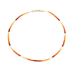 14K Mexican Fire Opal Gold Necklace