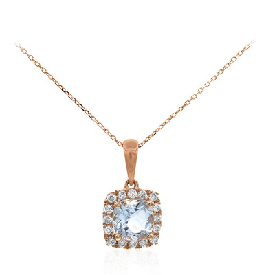 10K AAA Brazilian Aquamarine Gold Necklace