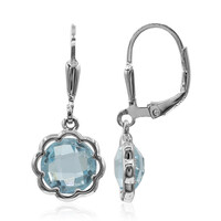Sky Blue Topaz Silver Earrings