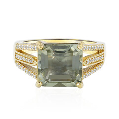 Green Amethyst Silver Ring