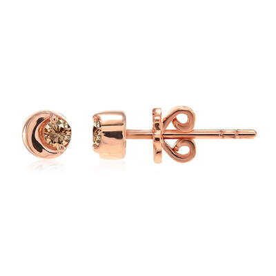 9K SI1 Argyle Rose De France Diamond Gold Earrings (Annette)