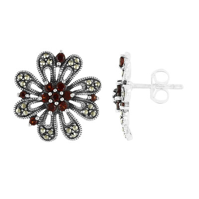 Mozambique Garnet Silver Earrings