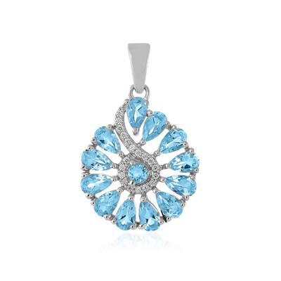 Sky Blue Topaz Silver Pendant