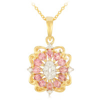 18K Unheated Padparadscha Sapphire Gold Necklace (AMAYANI)