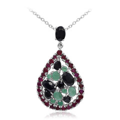 Black Sapphire Silver Necklace