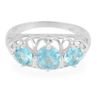 Blue Apatite Silver Ring