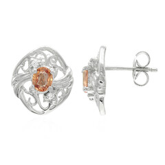 Padparadscha Sapphire Silver Earrings
