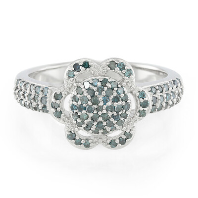 Fancy Diamond Silver Ring