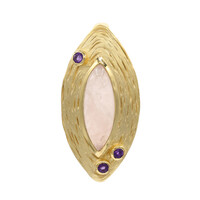 Rose Quartz Silver Pendant