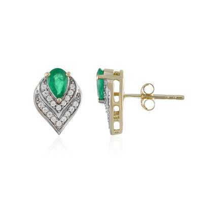 9K Brazilian Emerald Gold Earrings (Adela Gold)